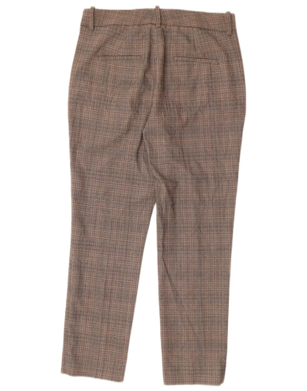 Zara Womens Slim Chino Trousers EU 38 Small W28 L27 Grey Check Polyester