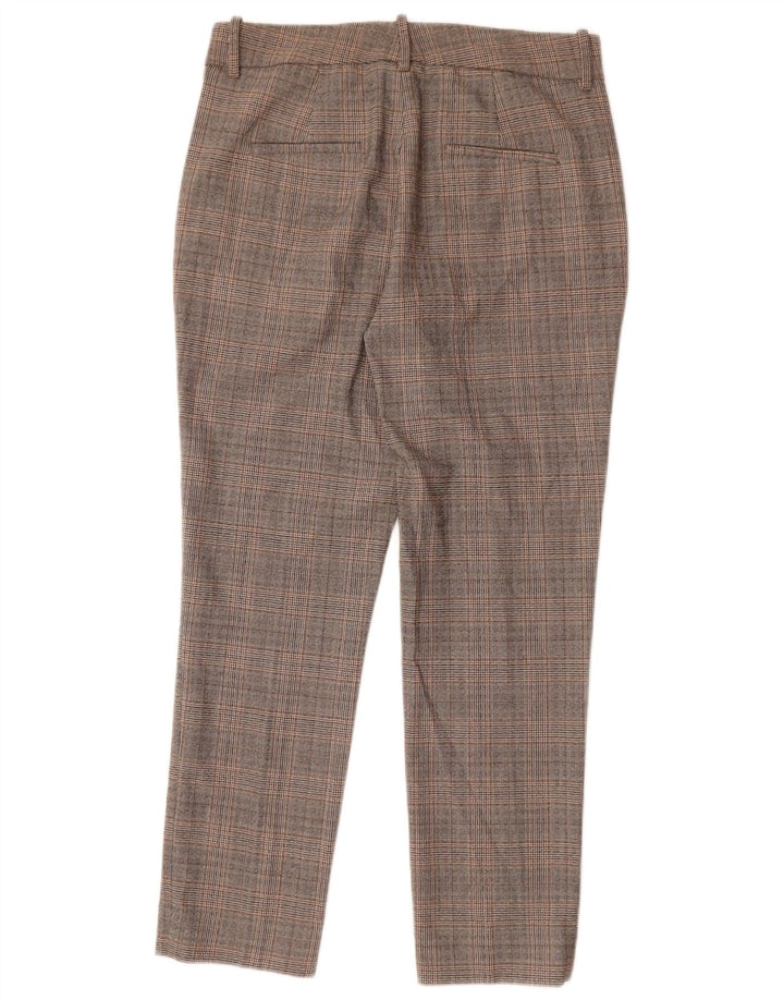 Zara Womens Slim Chino Trousers EU 38 Small W28 L27 Grey Check Polyester