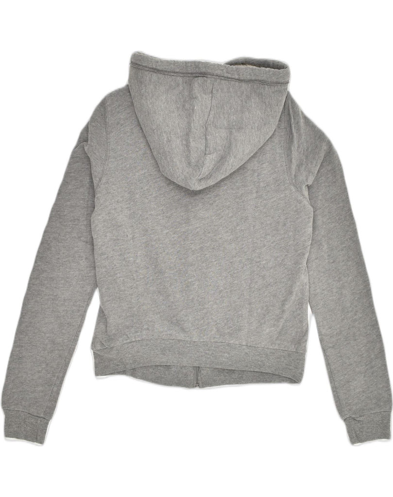 HOLLISTER Womens Sherpa Zip Hoodie Sweater UK 8 Small Grey Cotton | Vintage Hollister | Thrift | Second-Hand Hollister | Used Clothing | Messina Hembry 