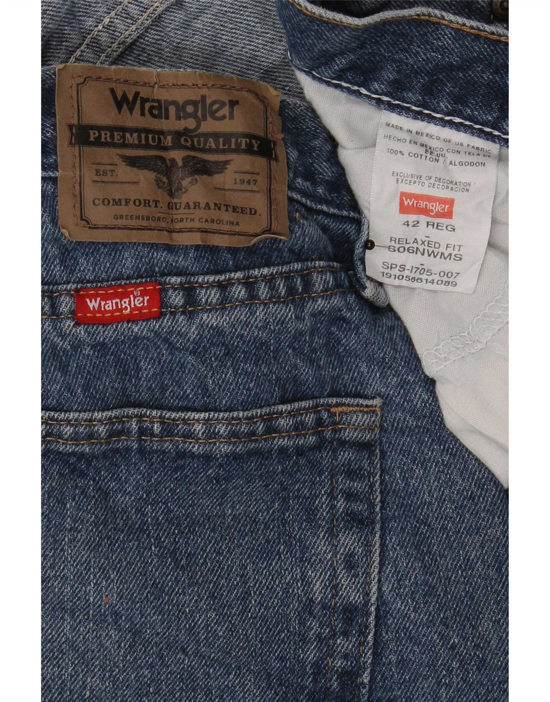 Wrangler Mens Denim Shorts W42 2XL Blue Cotton