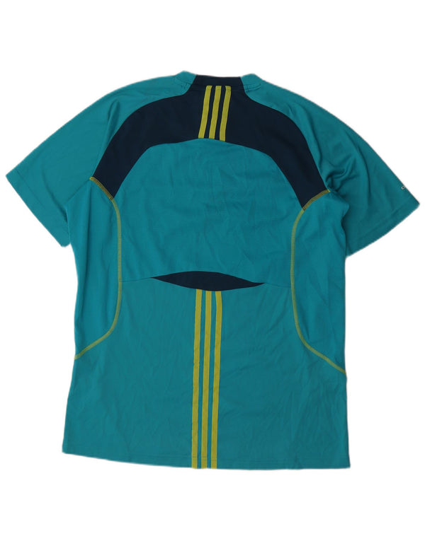 Adidas Mens Climacool T-Shirt Top Large Blue Colourblock Polyester