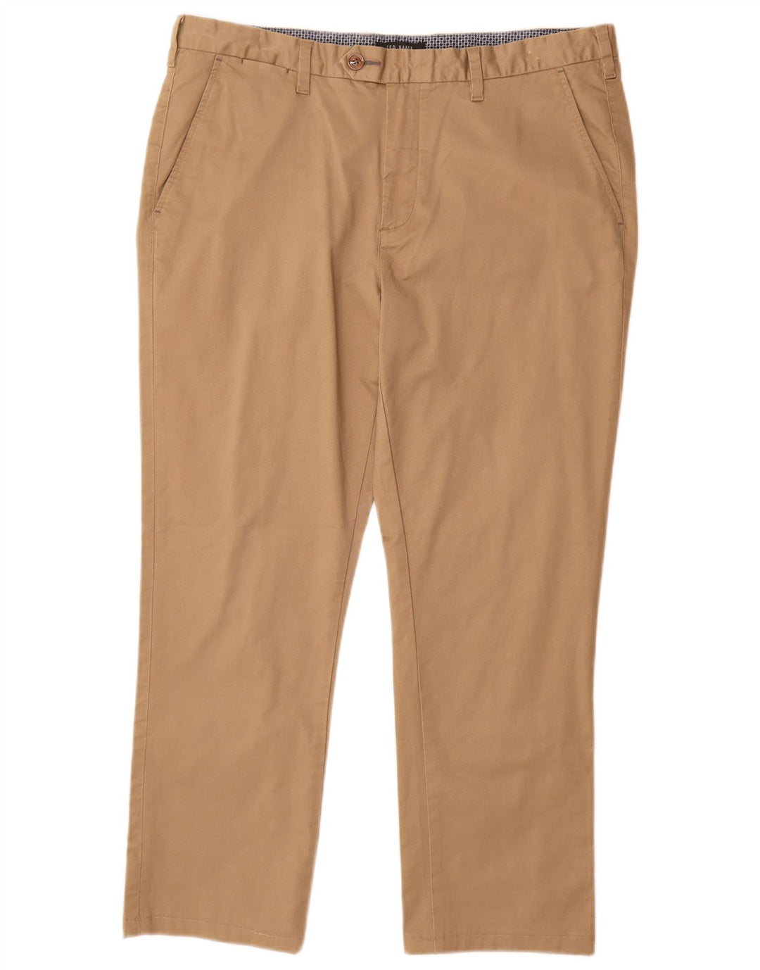 TED BAKER Mens Straight Suit Trousers W34 L27 Brown Cotton