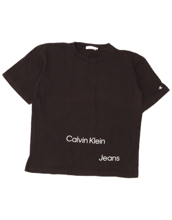 Calvin Klein Boys Graphic T-Shirt Top 11-12 Years Black Cotton
