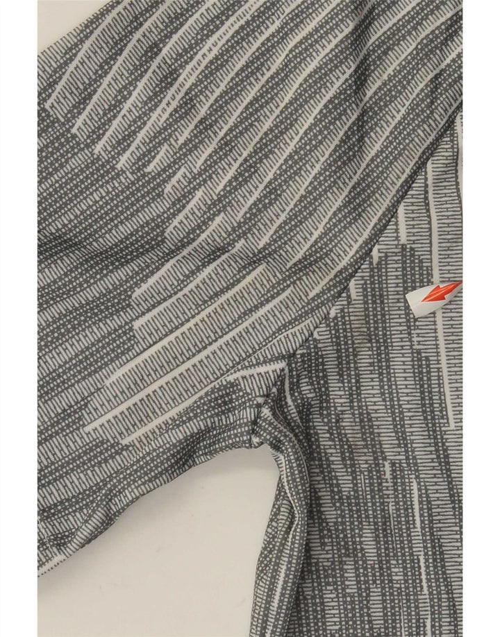 Nike Mens T-Shirt Top Medium Grey Striped Polyester