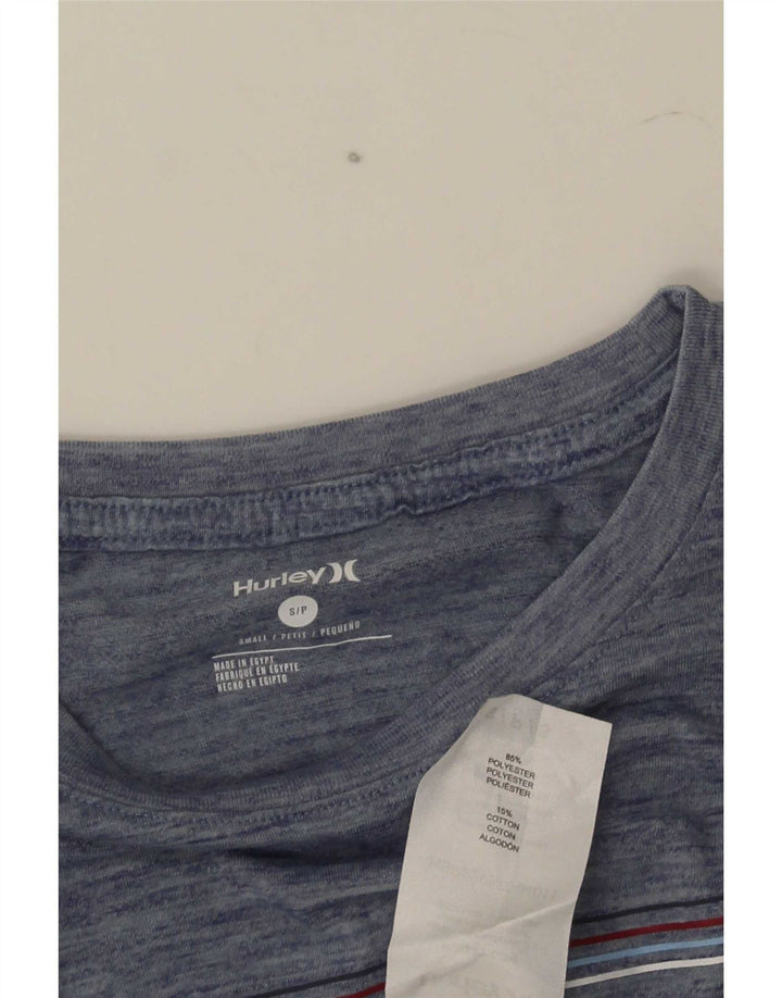 Hurley Mens Graphic T-Shirt Top Small Navy Blue Flecked Polyester