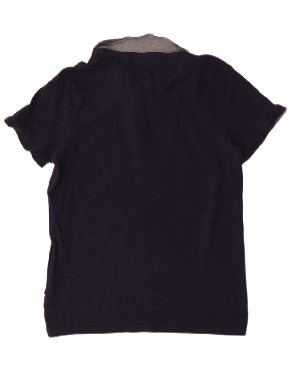 Joules Mens Slim Fit Polo Shirt Large Navy Blue Cotton