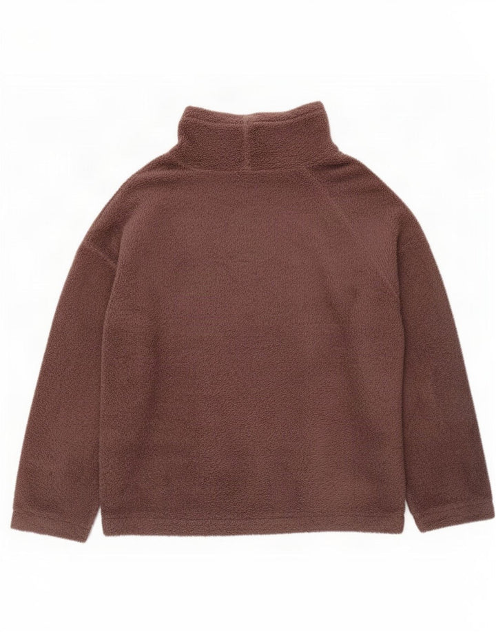 Marks & Spencer Womens Fleece Jumper UK 16/18 Large Brown Polyester