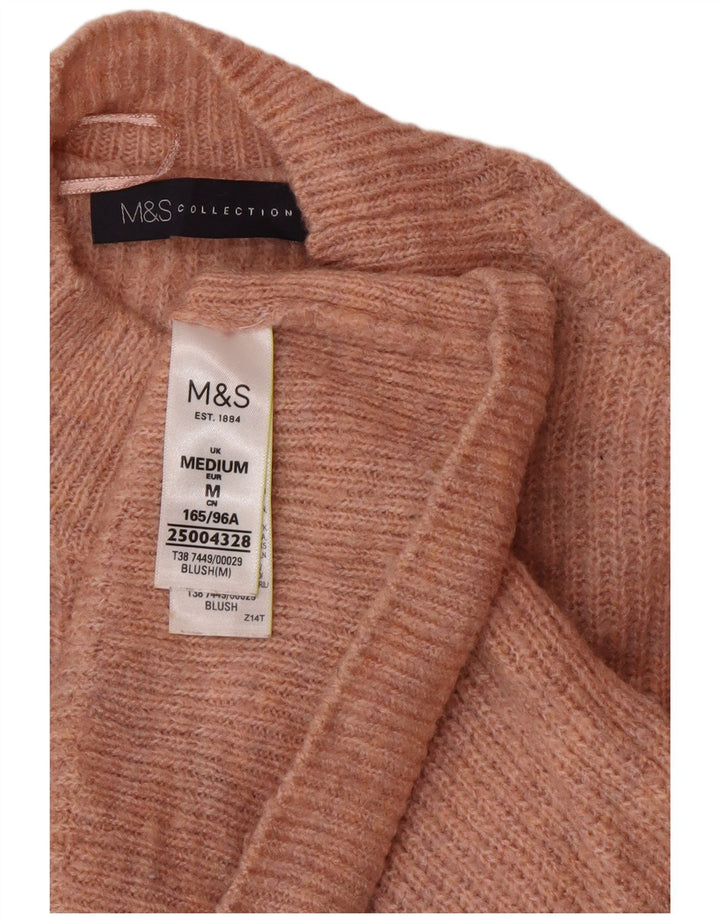 Marks & Spencer Womens Crop Turtle Neck Jumper Sweater UK 12 Medium Pink
