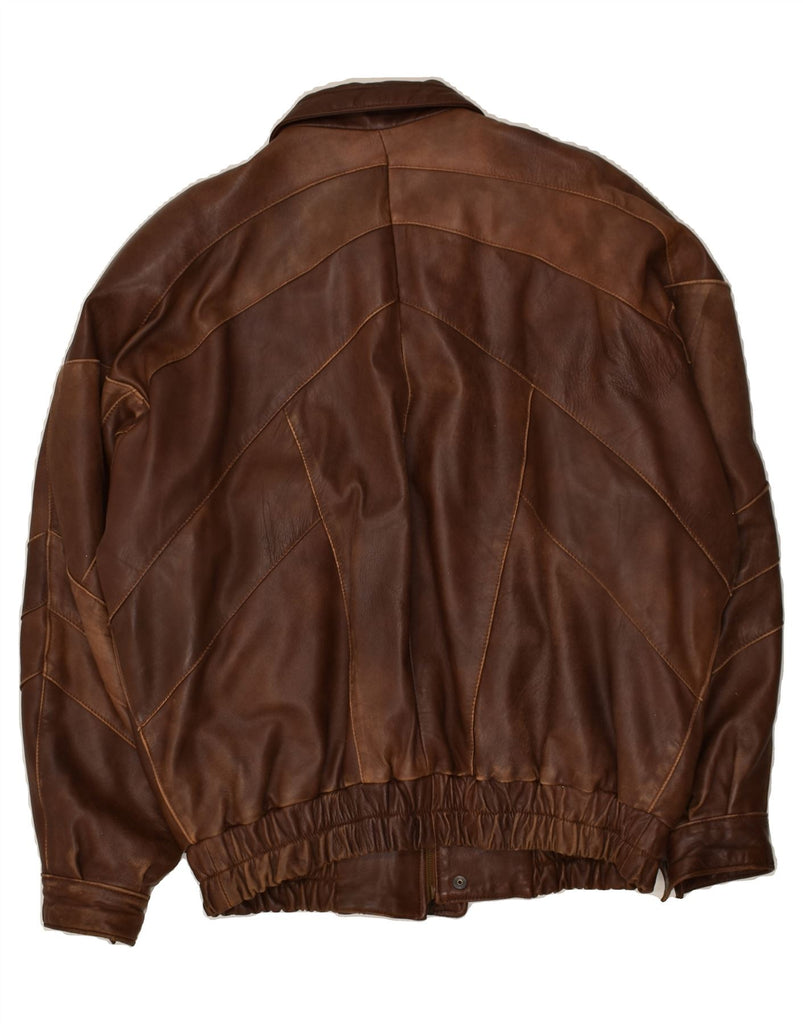 VERA PELLE Mens Leather Jacket UK 42 XL Brown | Vintage Vera Pelle | Thrift | Second-Hand Vera Pelle | Used Clothing | Messina Hembry 