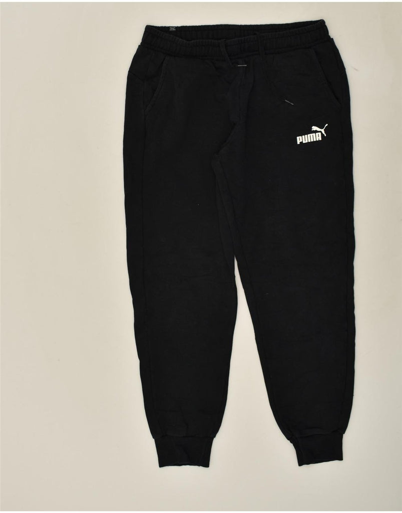 PUMA Mens Graphic Tracksuit Trousers Joggers Large Black Cotton | Vintage Puma | Thrift | Second-Hand Puma | Used Clothing | Messina Hembry 