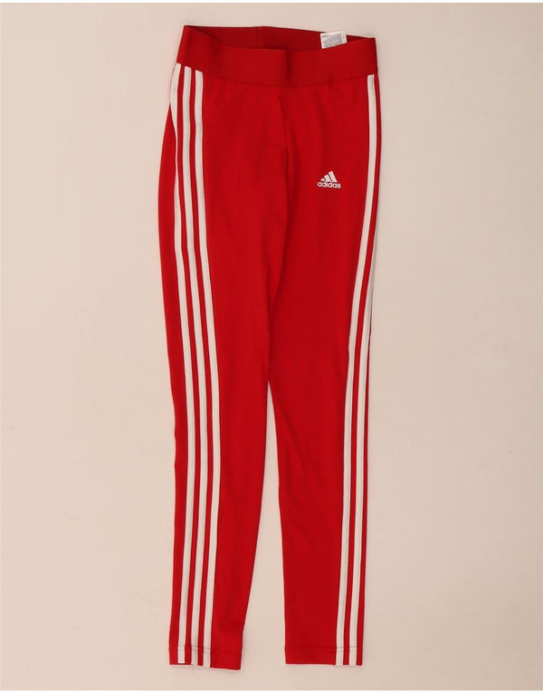 Adidas Womens Tight Fit Leggings UK 4/6 XS Red Cotton