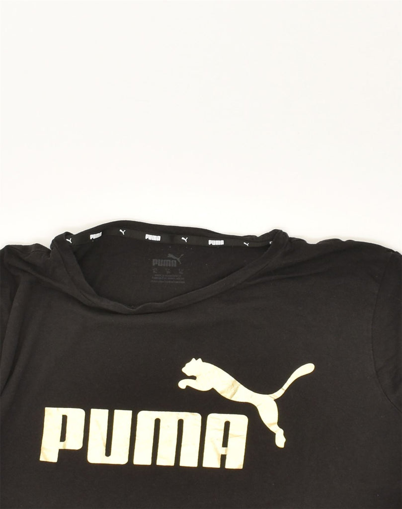 PUMA Womens Graphic T-Shirt Top UK 18 XL Black Cotton | Vintage Puma | Thrift | Second-Hand Puma | Used Clothing | Messina Hembry 