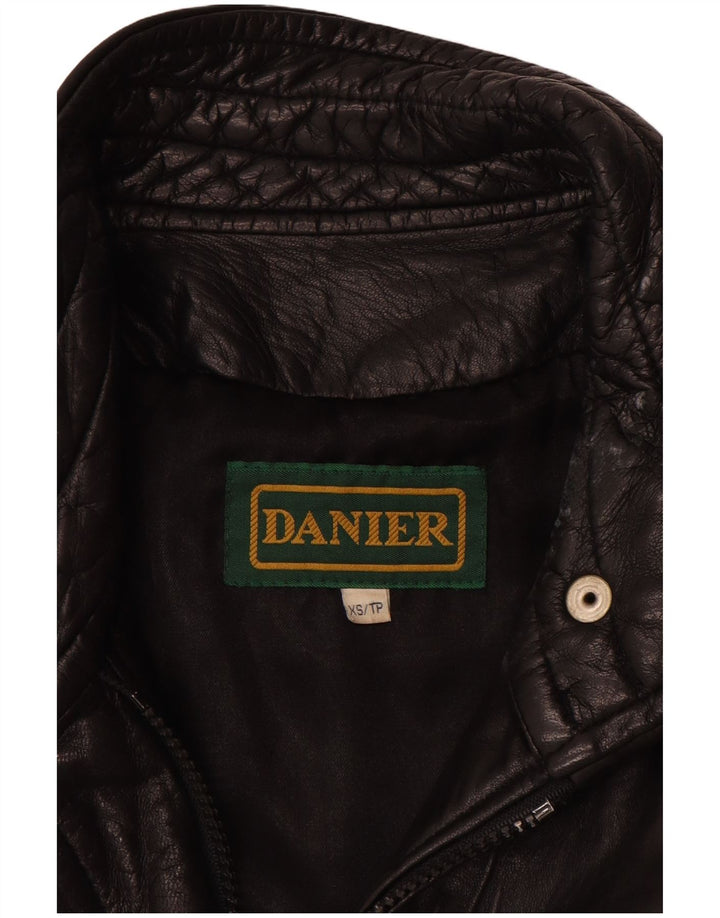 Danier Womens Oversized Leather Jacket UK 6 XS Black