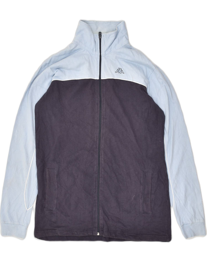 KAPPA Mens Tracksuit Top Jacket Large Navy Blue Colourblock Cotton | Vintage Kappa | Thrift | Second-Hand Kappa | Used Clothing | Messina Hembry 