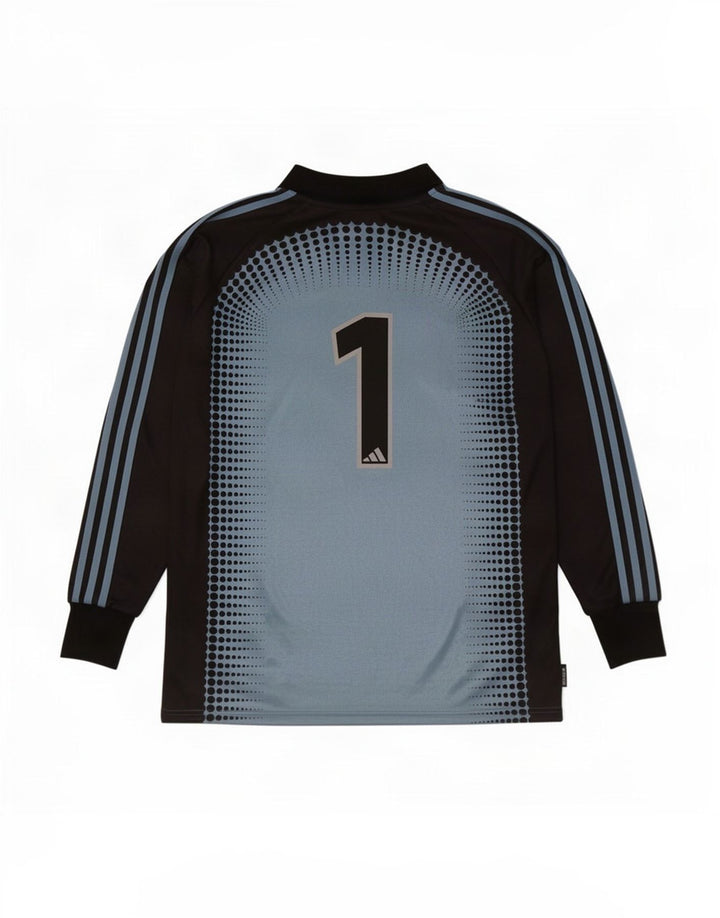 Adidas Mens Graphic Top Long Sleeve Large Blue Colourblock Polyester