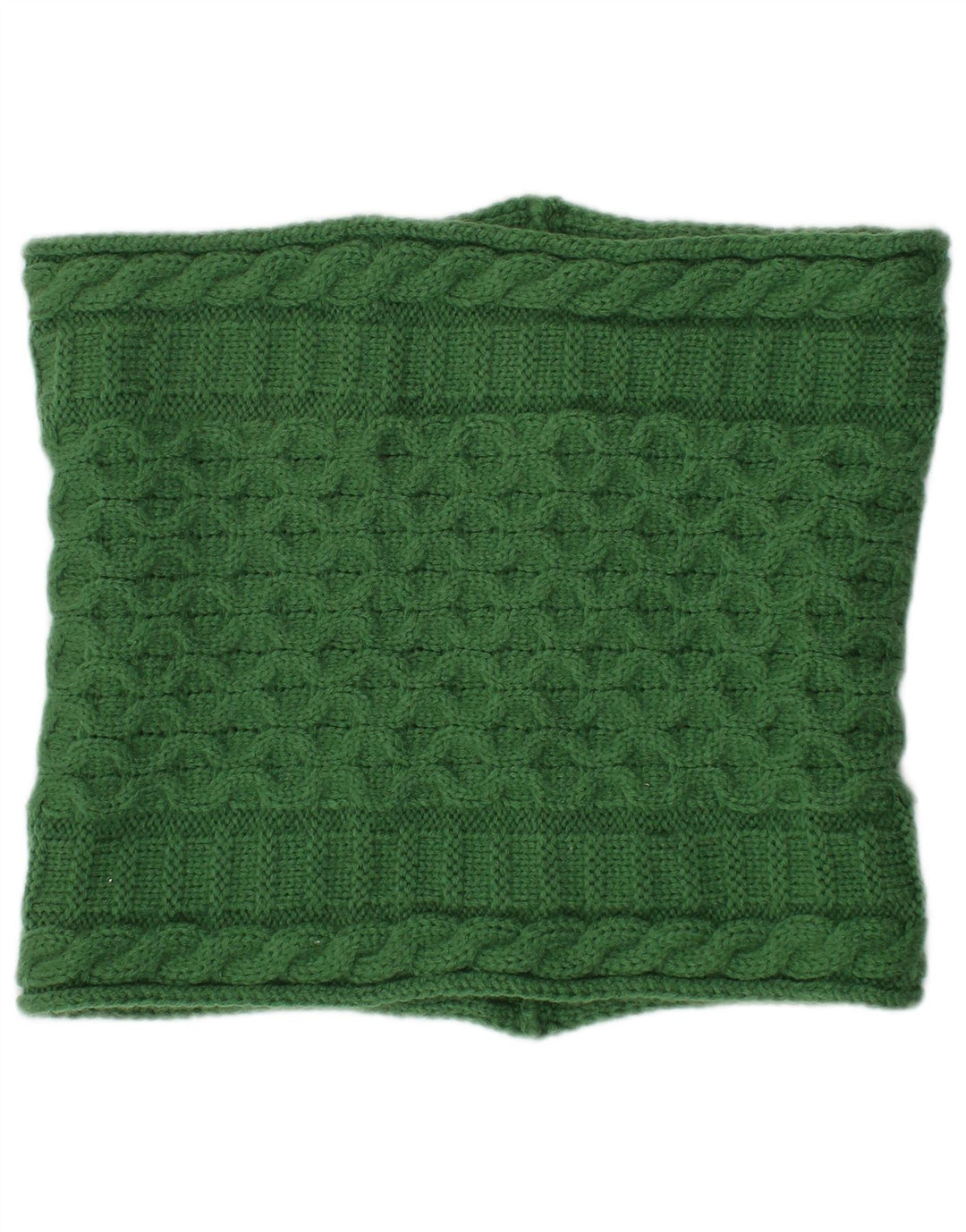 ARAN Womens Knit Cowl Scarf One Size Green Acrylic Classic