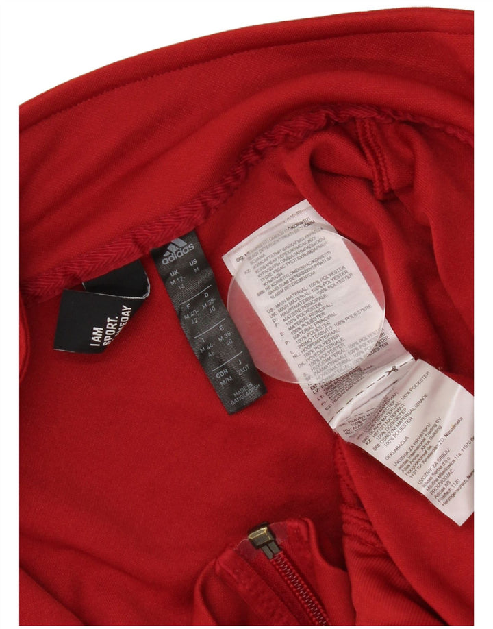 Adidas Womens Tracksuit Top Jacket UK 12/14 Medium Burgundy Polyester