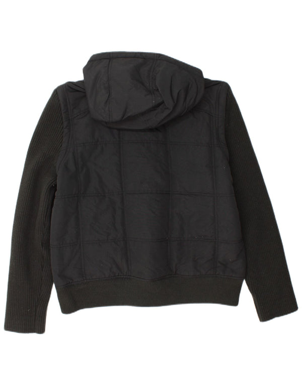 Converse Mens Hooded Padded Jacket UK 40 Large Black Nylon