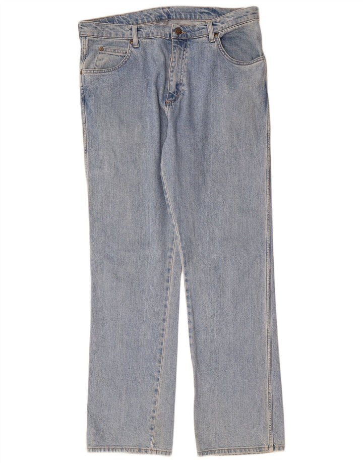 WRANGLER Mens Regular Fit Straight Jeans W36 L32  Blue Cotton