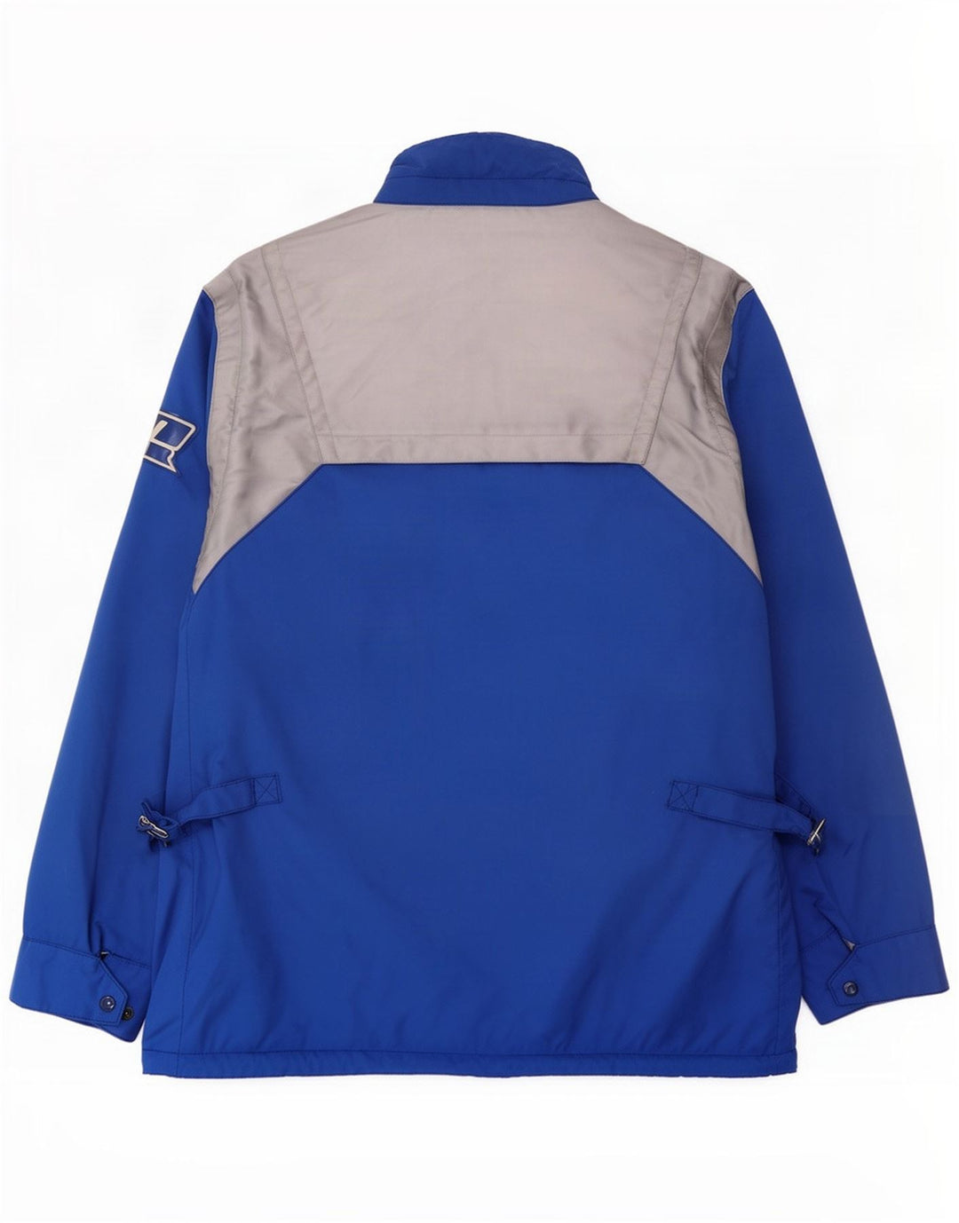Clover Mens Graphic Racer Jacket UK 40 Large Blue Colourblock Polyamide