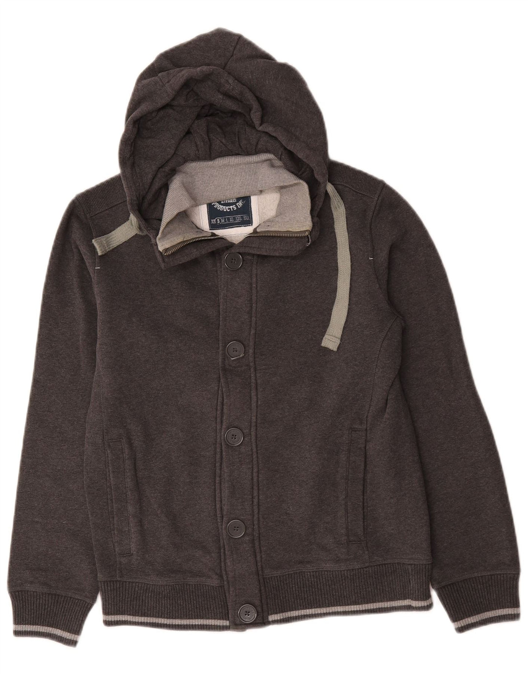 Champion Mens Zip Hoodie Sweater Small Grey Cotton