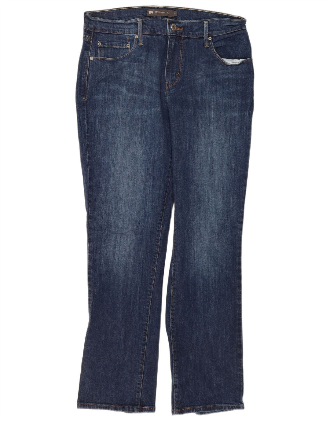 Levi's Womens 505 Straight Jeans US 8 Medium W29 L30 Blue Cotton
