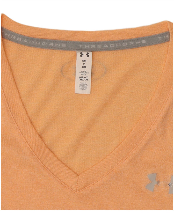 Under Armour Womens T-Shirt Top UK 12 Medium Orange