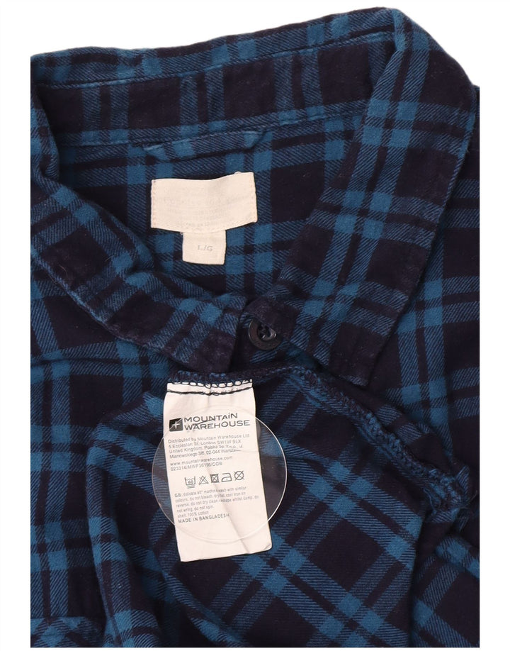 Mountain Warehouse Mens Flannel Shirt Large Navy Blue Check Cotton