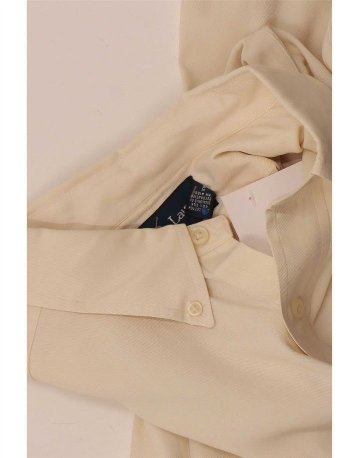 Ralph Lauren Mens Classic Fit Shirt Large Off White Cotton