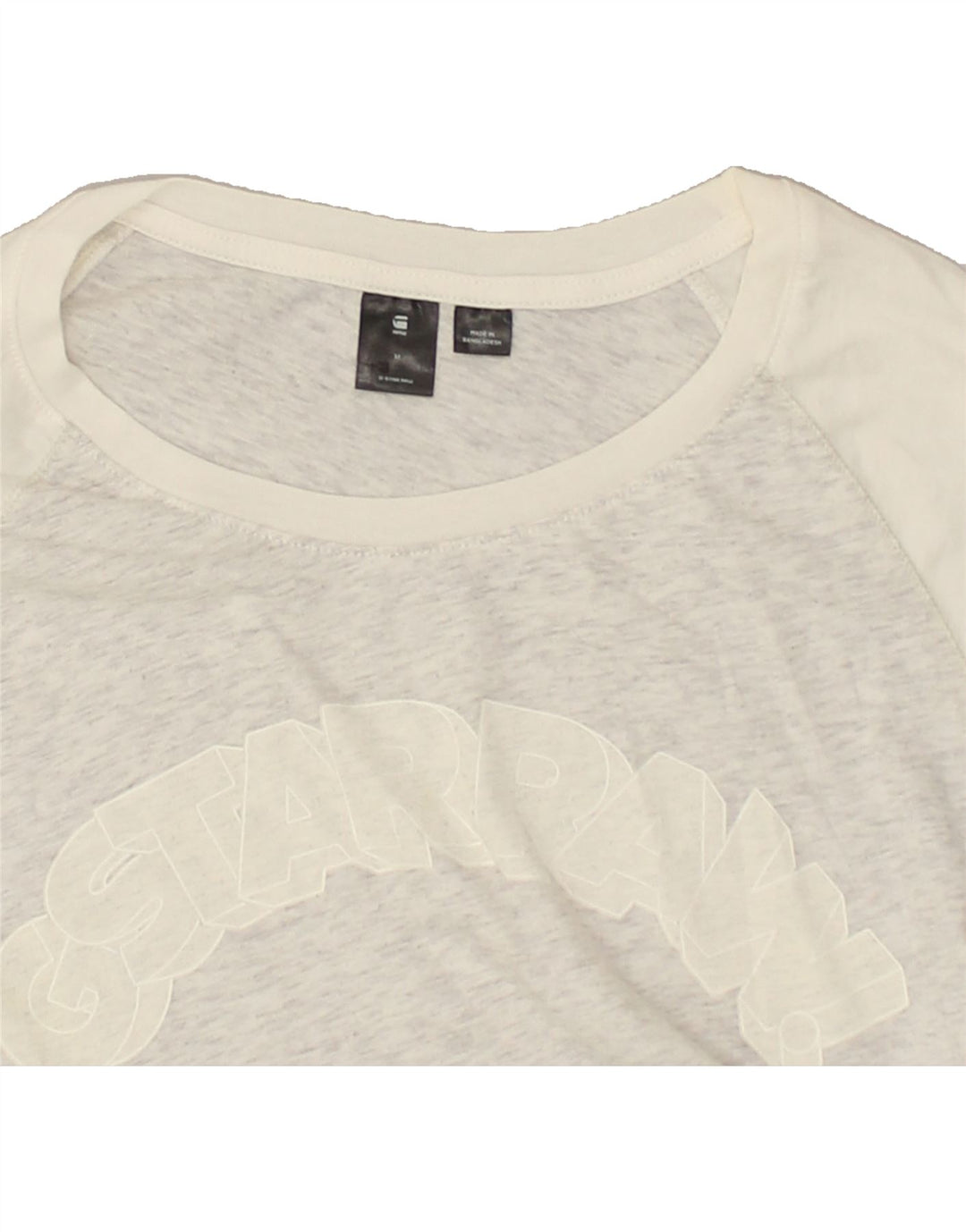 G-STAR Womens Crop Graphic T-Shirt Top UK 12 Medium Grey Colourblock | Vintage G-Star | Thrift | Second-Hand G-Star | Used Clothing | Messina Hembry 