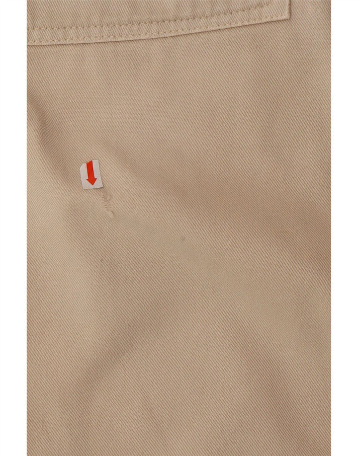 KLIXS Mens Straight Cargo Trousers IT 48 Medium W34 L30 Beige Cotton