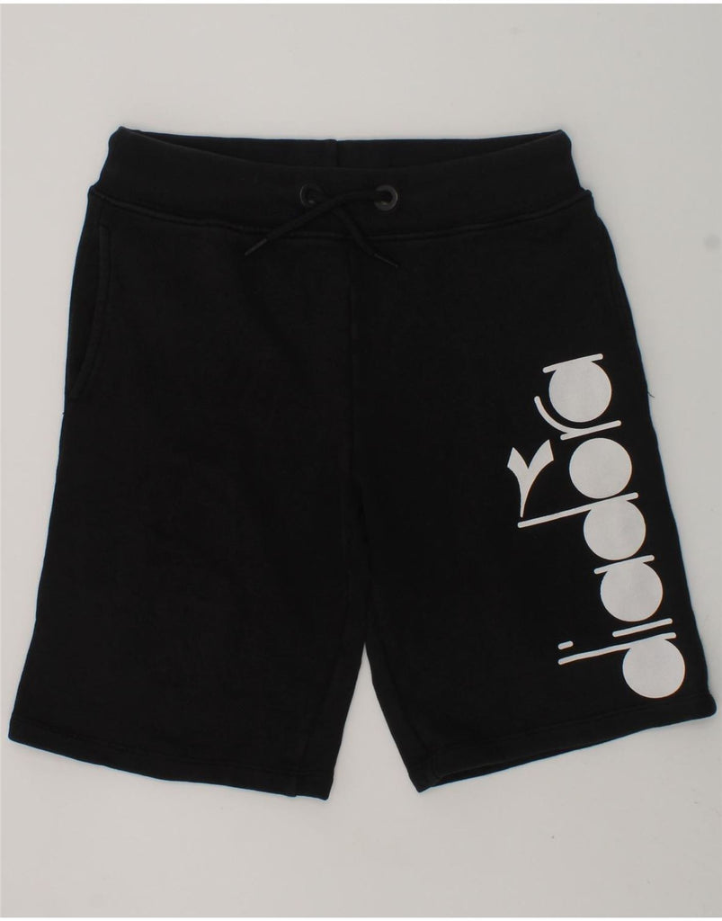 DIADORA Boys Graphic Sport Shorts 15-16 Years Black | Vintage Diadora | Thrift | Second-Hand Diadora | Used Clothing | Messina Hembry 