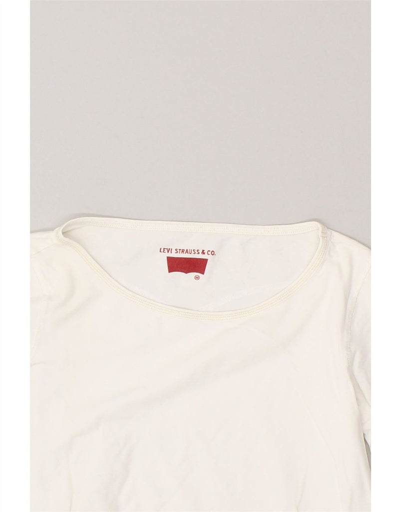 LEVI'S Womens Top Long Sleeve UK 12 Medium White Cotton Vintage Levi's and Second-Hand Levi's from Messina Hembry 