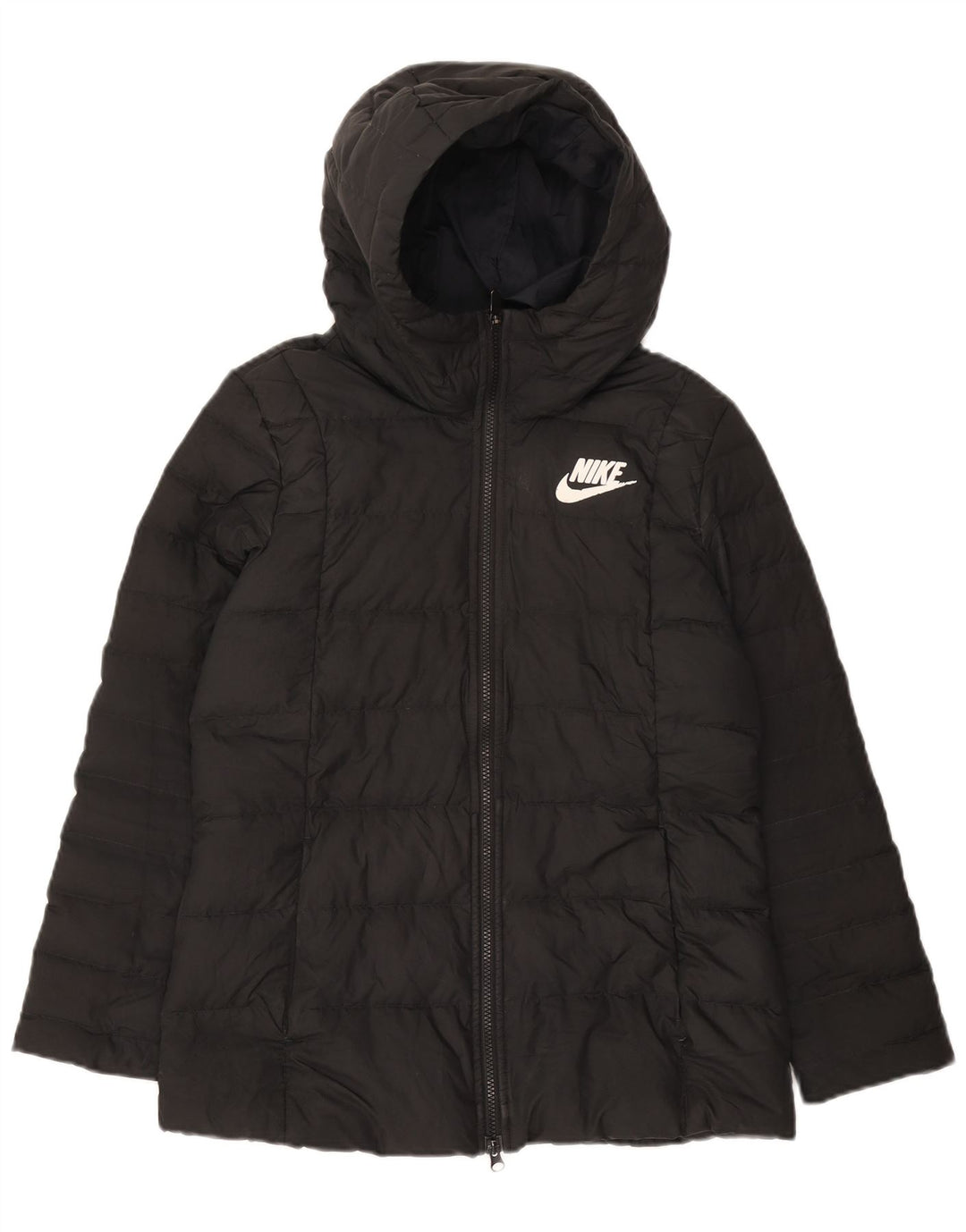 Nike Womens Hooded Padded Jacket UK 12 Medium Grey
