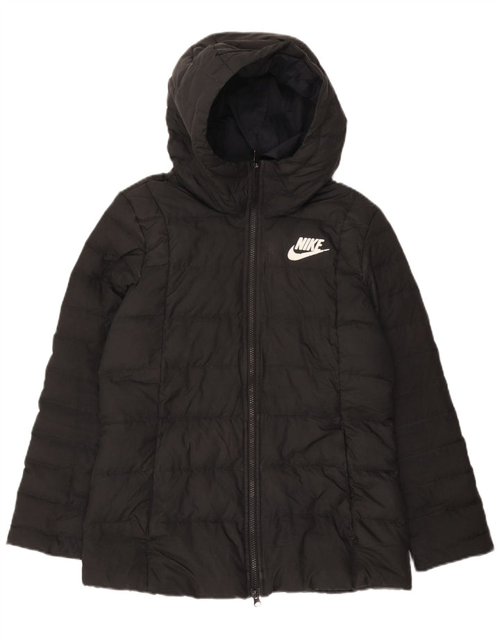 Nike Womens Hooded Padded Jacket UK 12 Medium Grey