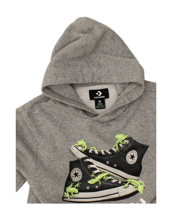 CONVERSE Boys Graphic Hoodie Jumper 10-11 Years Medium  Grey Flecked Vintage Converse and Second-Hand Converse from Messina Hembry 