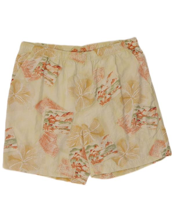 Tommy Bahama Mens Swimming Shorts Large  Yellow Floral Nylon