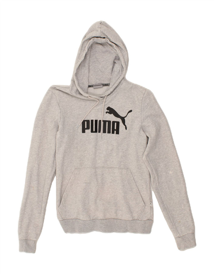 PUMA Womens Graphic Hoodie Jumper UK 10 Small  Grey Vintage Puma and Second-Hand Puma from Messina Hembry 