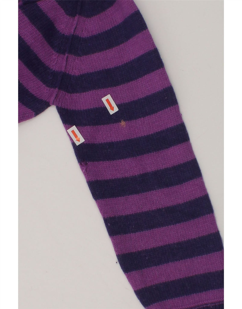 FRED PERRY Girls Hooded Cardigan Sweater 3-4 Years Purple Striped | Vintage Fred Perry | Thrift | Second-Hand Fred Perry | Used Clothing | Messina Hembry 