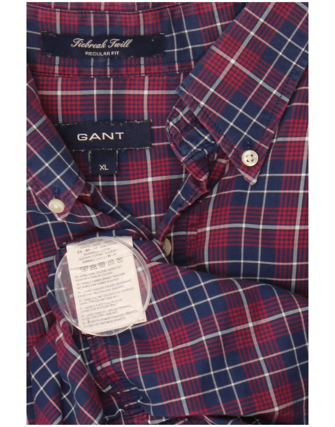 GANT Mens Regular Fit Shirt XL Navy Blue Check Cotton