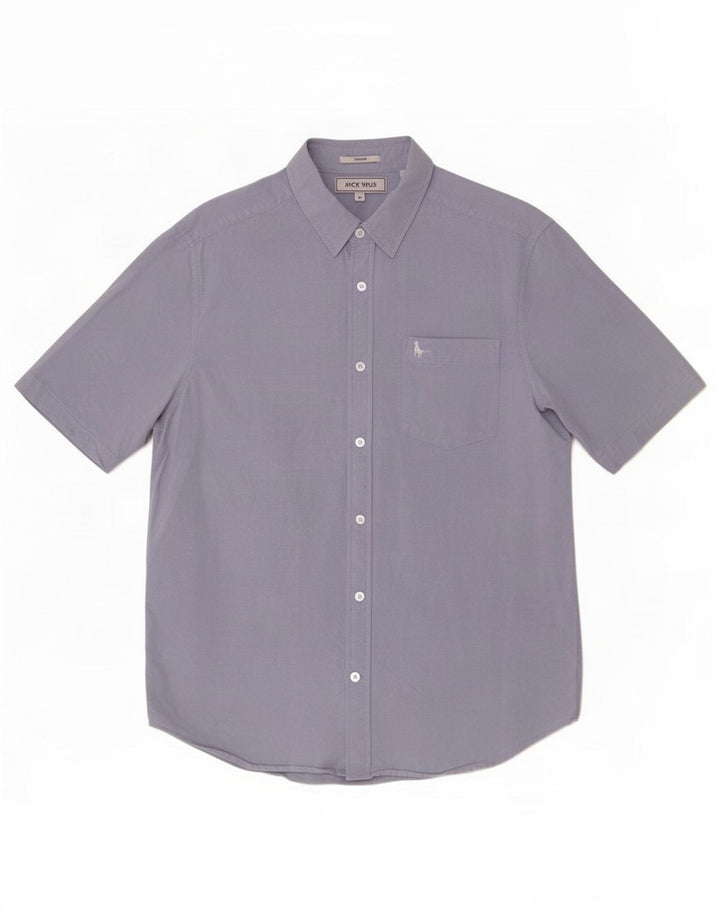 Jack Wills Mens Short Sleeve Slim Fit Shirt Medium Blue Cotton