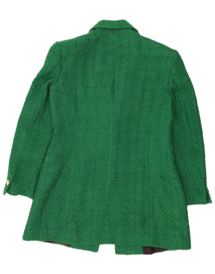 Zara Womens 1 Button Blazer Jacket UK 16 Large Green Acrylic