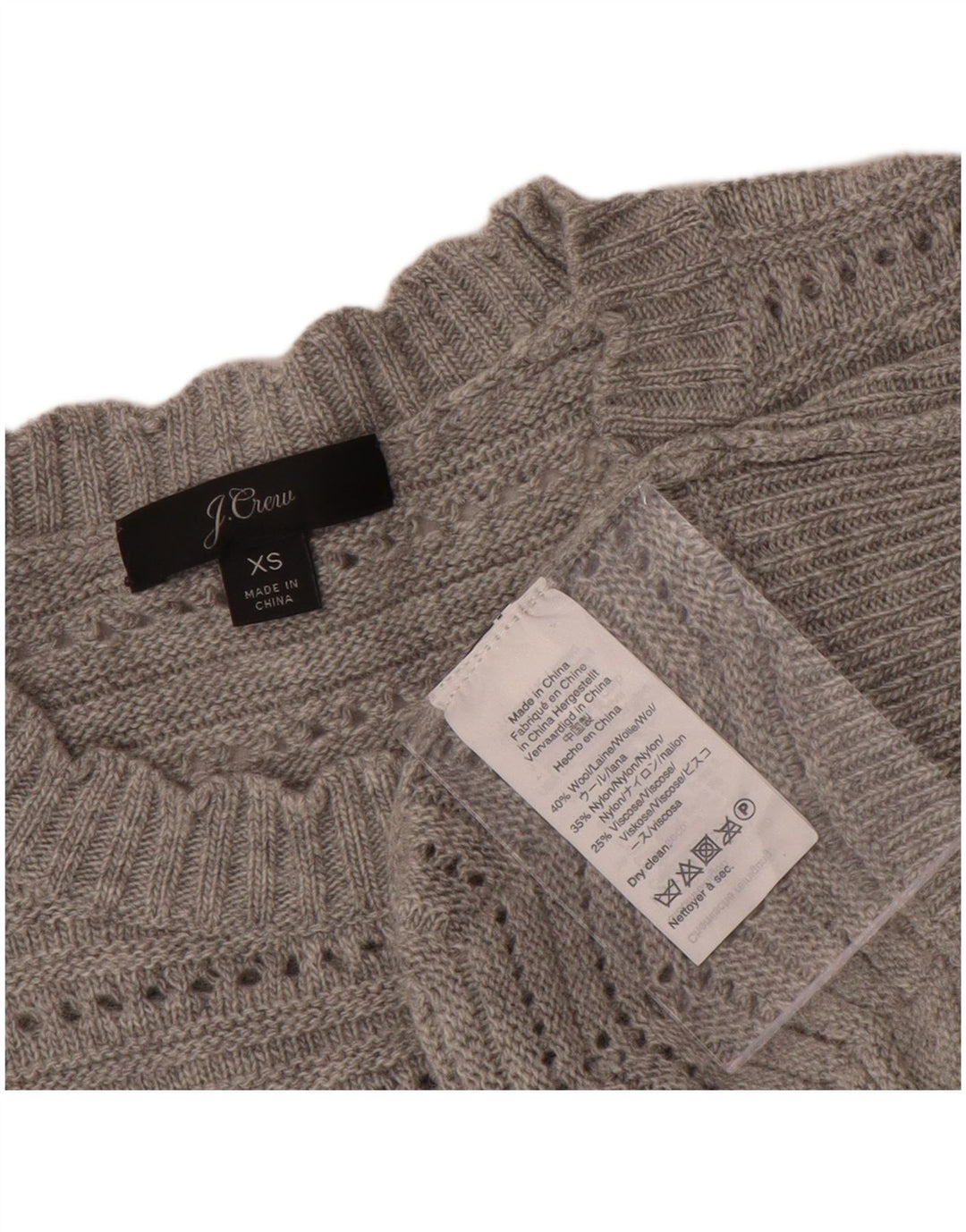 J. Crew Womens Boat Neck Jumper Sweater UK 6 XS Grey Wool