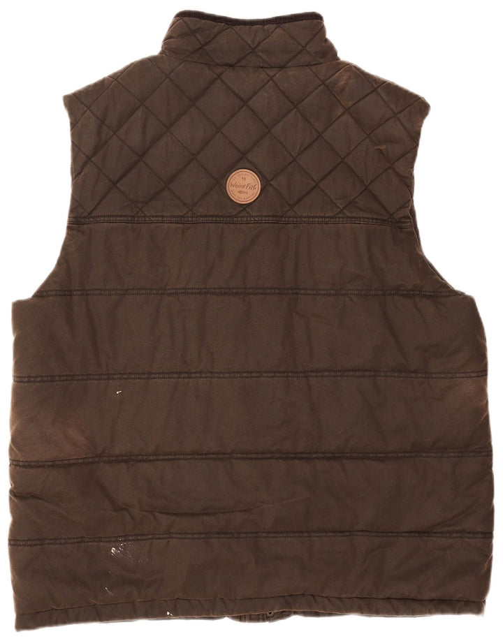 Weird Fish Mens Padded Gilet UK 44 2XL Brown Polyester