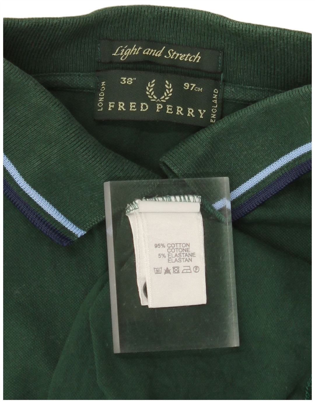 FRED PERRY Mens Light and Stretch Polo Shirt Small Green Cotton