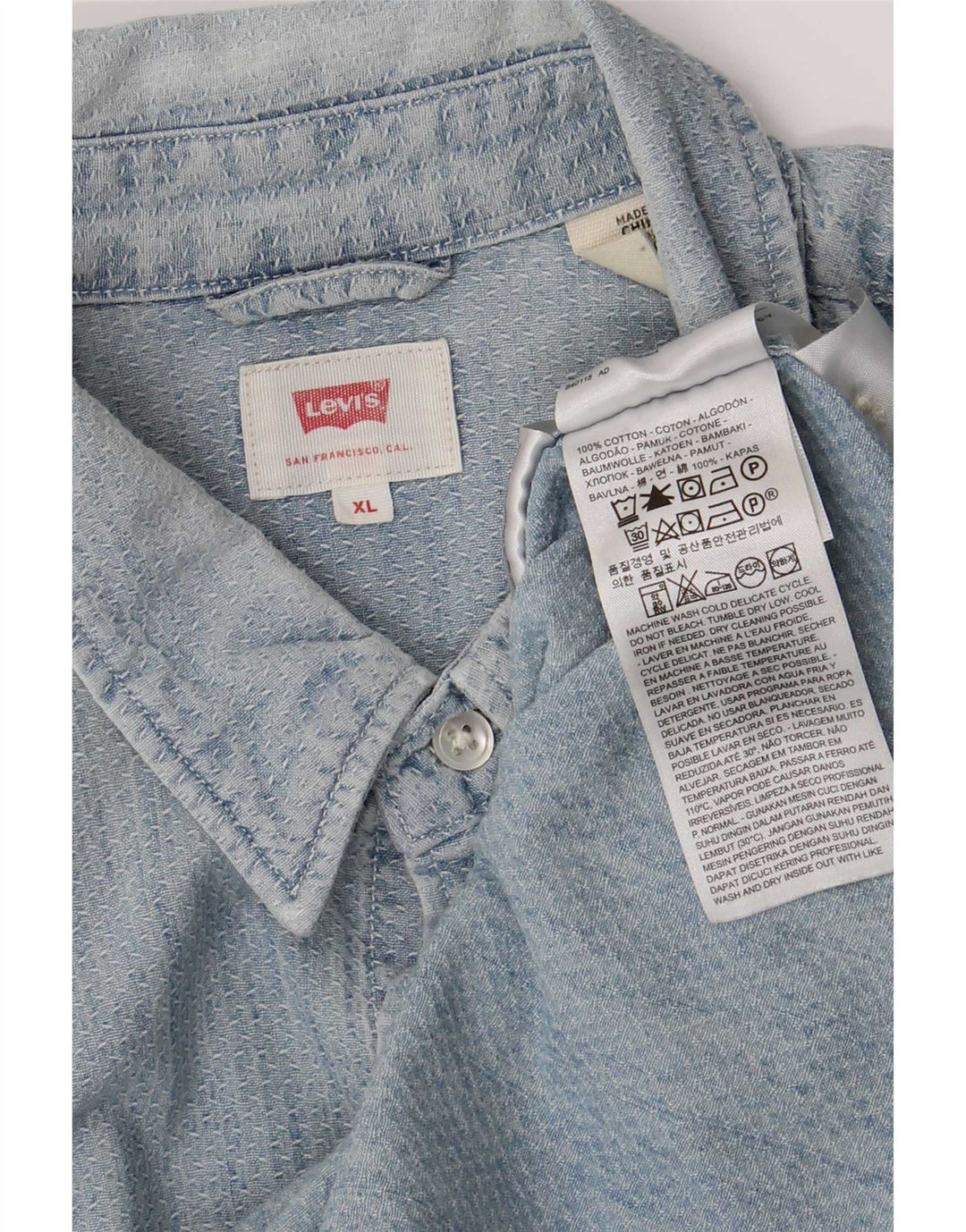 Levi's Mens Shirt XL Blue Cotton
