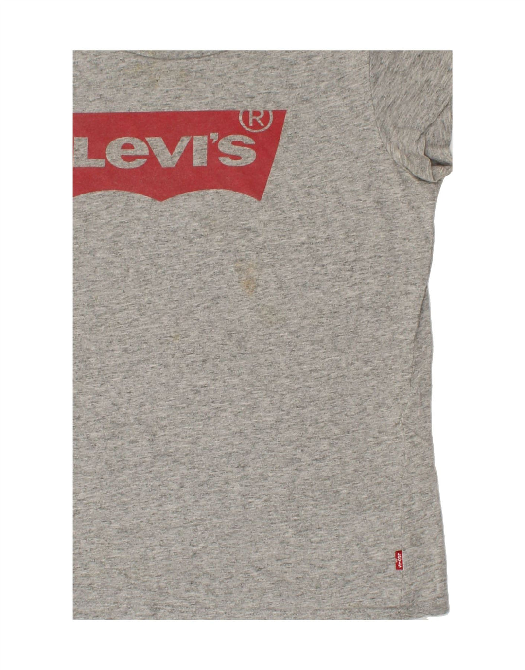LEVI'S Womens Graphic T-Shirt Top UK 12 Medium Grey Flecked Cotton Vintage Levi's and Second-Hand Levi's from Messina Hembry 