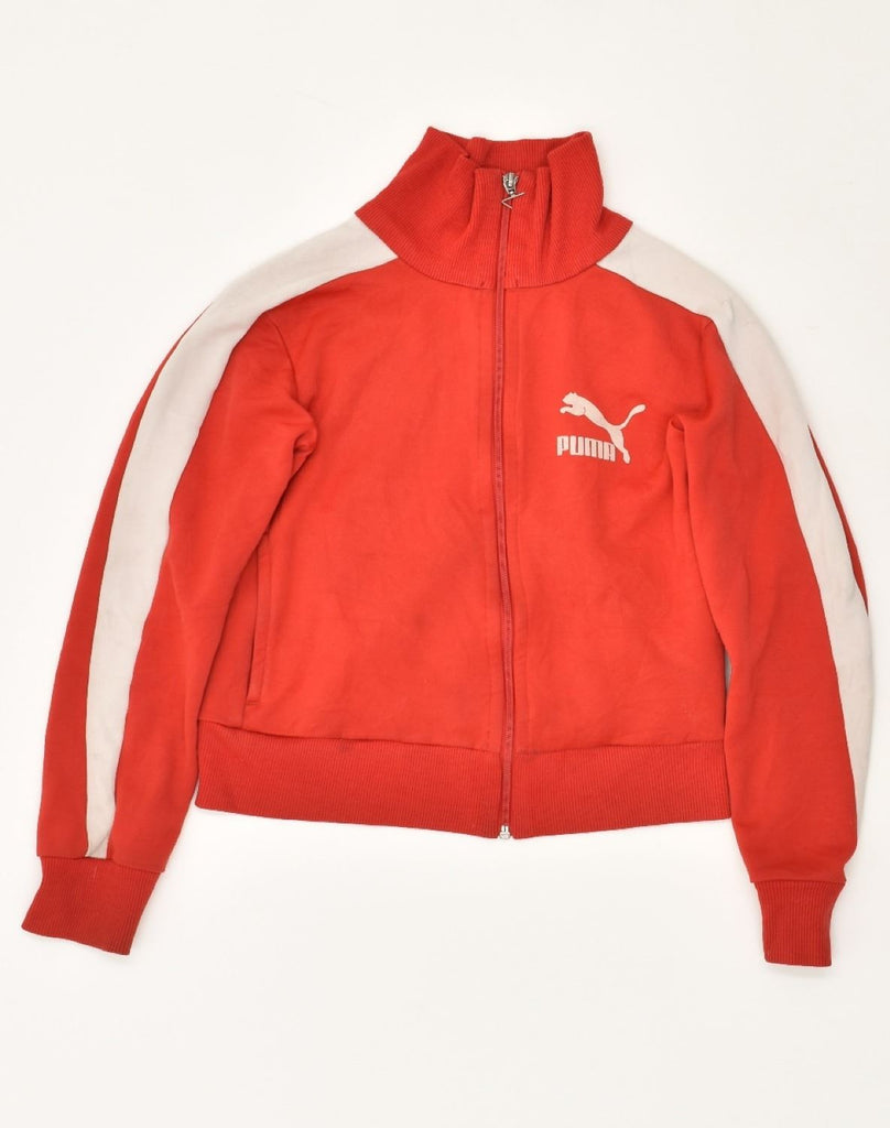 PUMA Womens Tracksuit Top Jacket UK 10 Small Red Polyester | Vintage Puma | Thrift | Second-Hand Puma | Used Clothing | Messina Hembry 