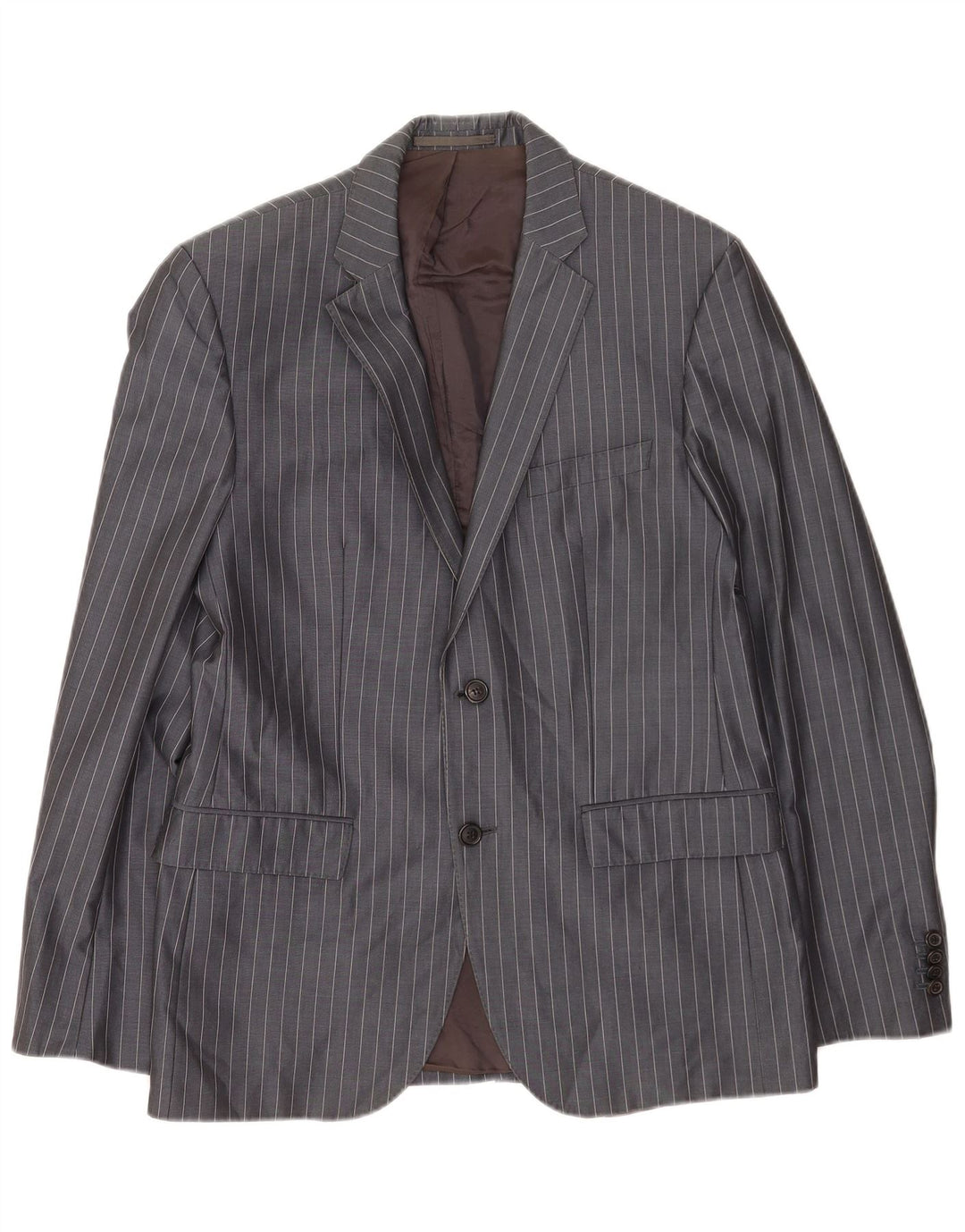 Hugo Boss Mens 2 Button Blazer Jacket EU 48 Medium Grey Pinstripe