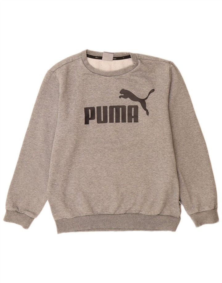 Puma Mens Graphic Sweatshirt Jumper Small Grey Flecked Cotton